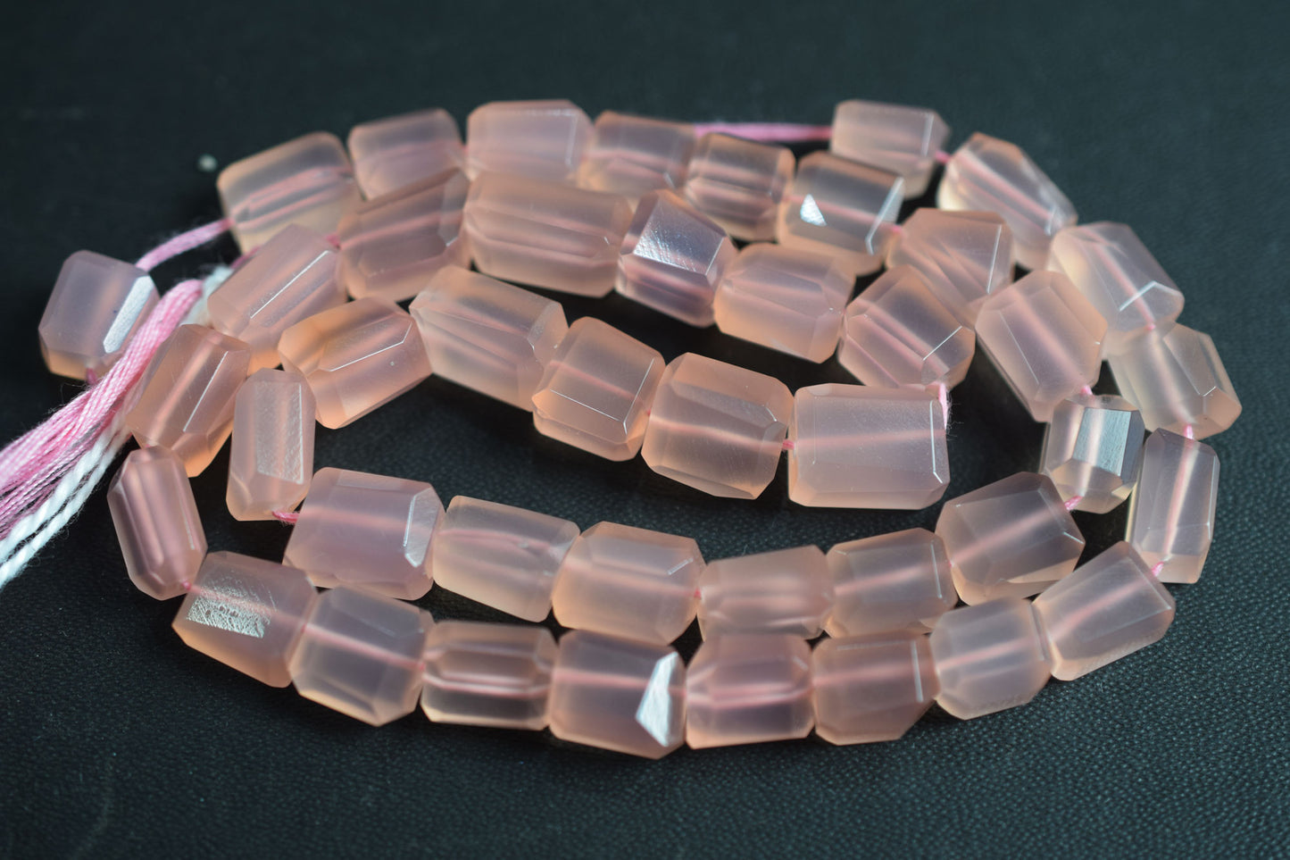Rose Pink Chalcedony Laser Beads , Sold By Strand , 8x9 - 8.50x11.50 mm, 16", 32125