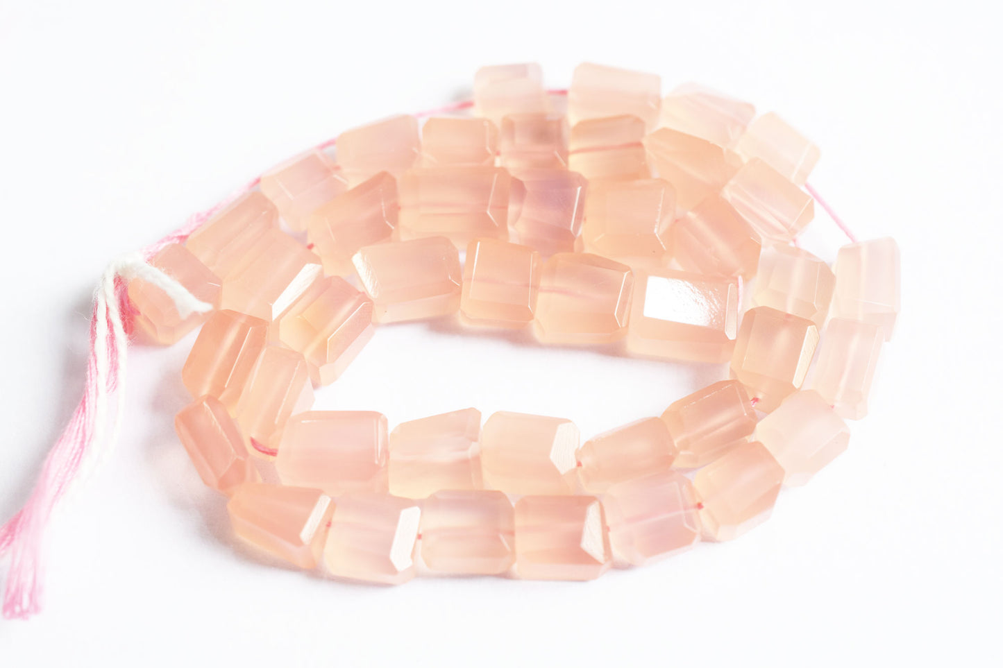 Rose Pink Chalcedony Laser Beads , Sold By Strand , 8x9 - 8.50x11.50 mm, 16", 32125
