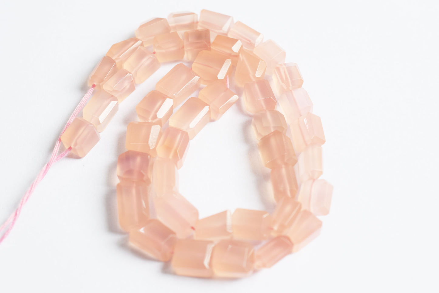 Rose Pink Chalcedony Laser Beads , Sold By Strand , 8x9 - 8.50x11.50 mm, 16", 32125