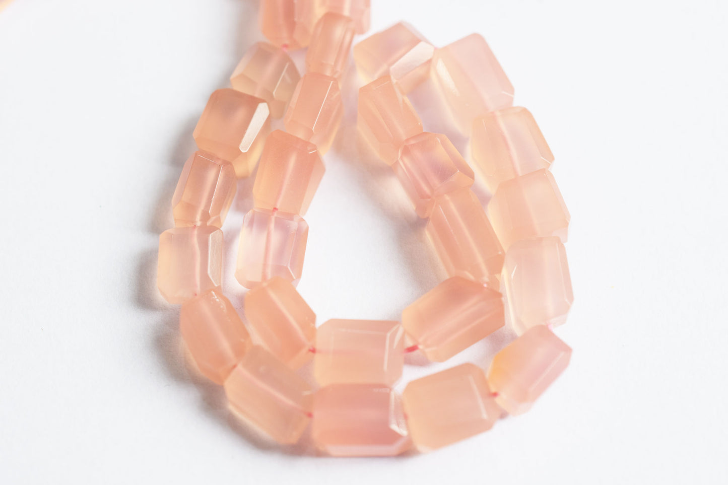 Rose Pink Chalcedony Laser Beads , Sold By Strand , 8x9 - 8.50x11.50 mm, 16", 32125