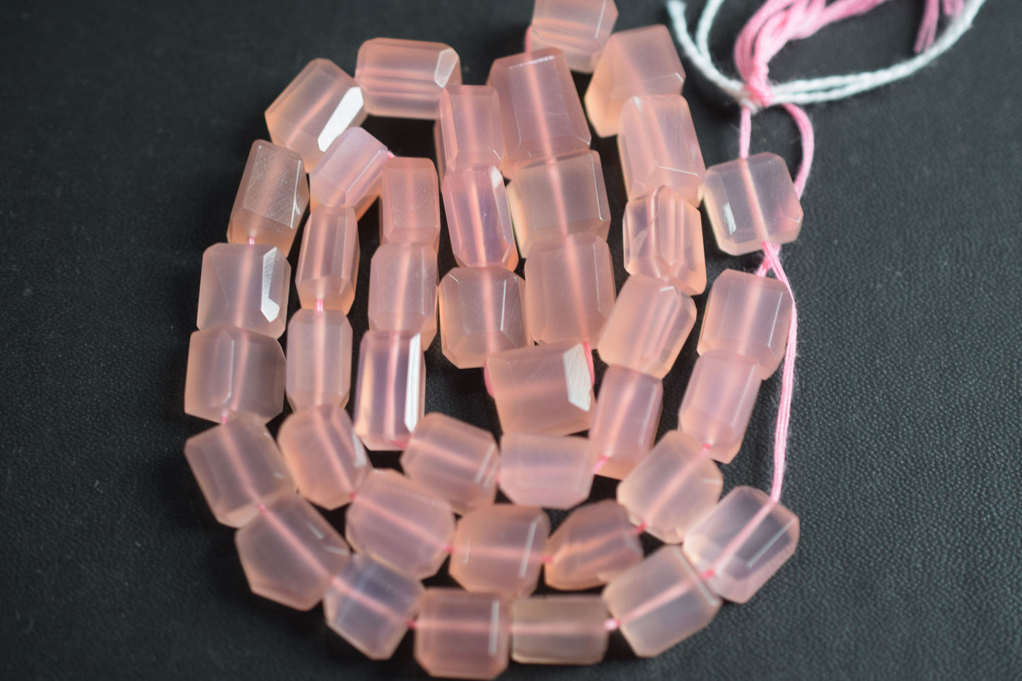 Rose Pink Chalcedony Laser Beads , Sold By Strand , 9x10.50 - 10x13.50 mm, 16", 32126