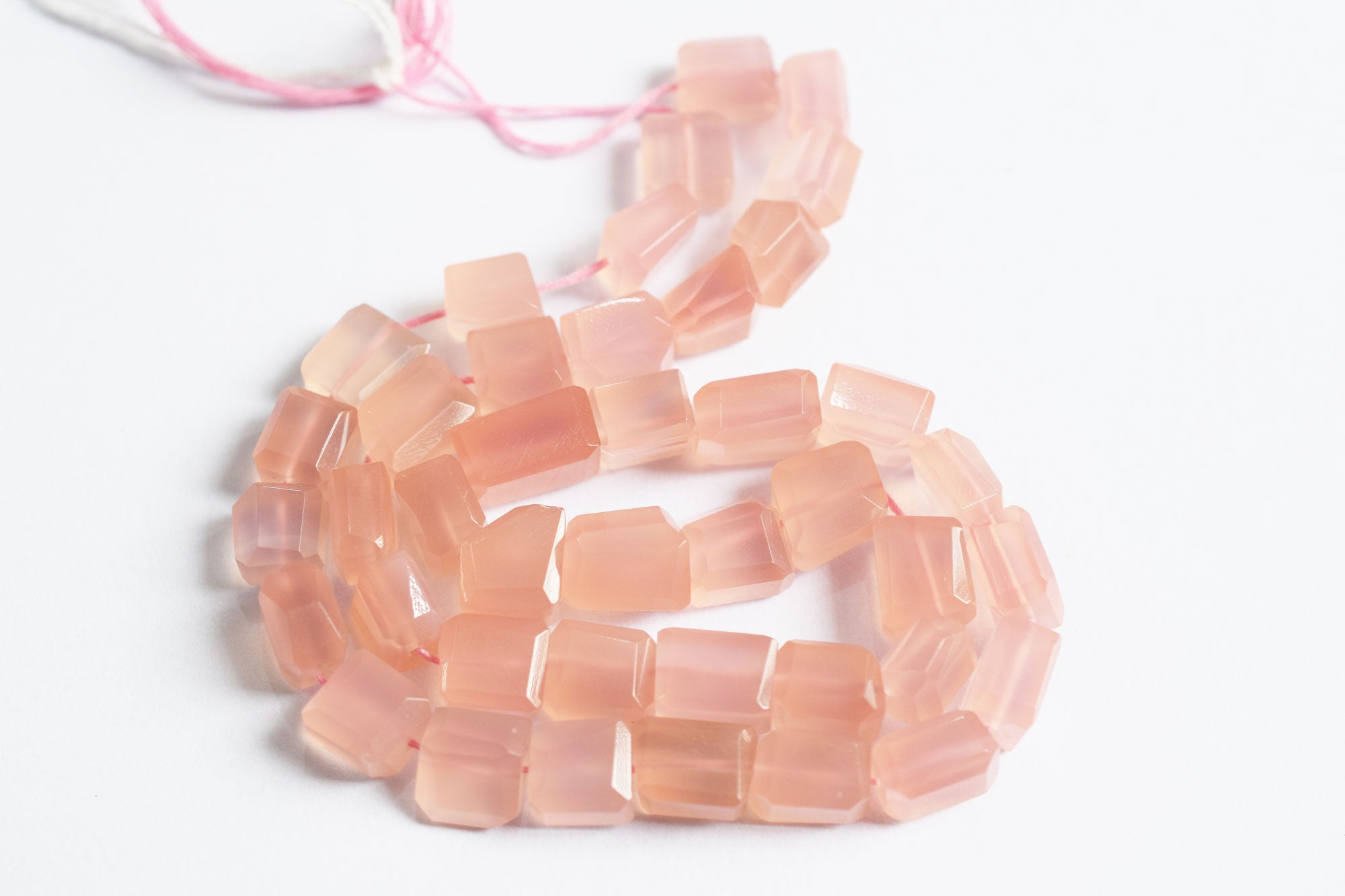 Rose Pink Chalcedony Laser Beads , Sold By Strand , 9x10.50 - 10x13.50 mm, 16", 32126
