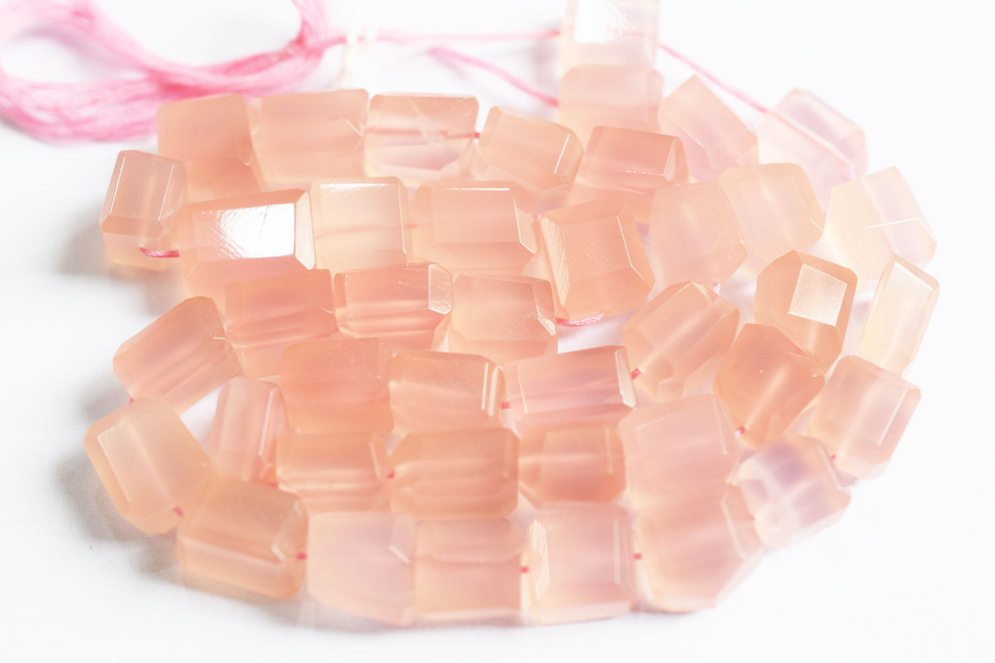 Rose Pink Chalcedony Laser Beads , Sold By Strand , 9x10.50 - 10x13.50 mm, 16", 32126