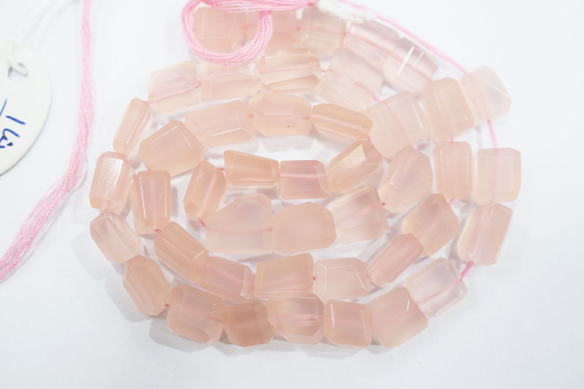 Rose Pink Chalcedony Laser Beads , Sold By Strand , 7.50x9 - 9.50x11 mm , 16", 32129