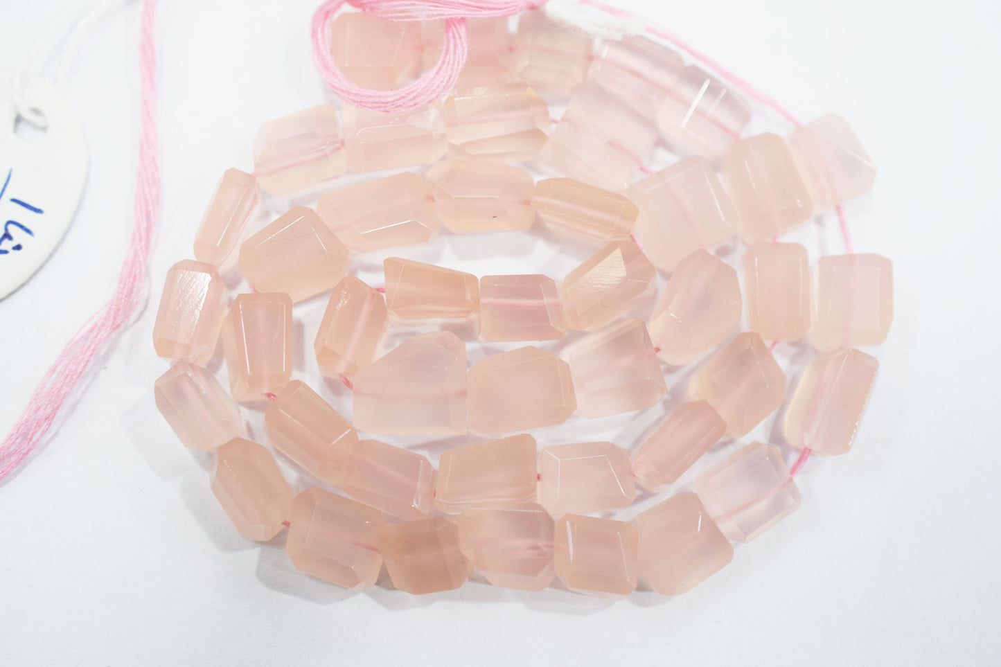 Rose Pink Chalcedony Laser Beads , Sold By Strand , 7.50x9 - 9.50x11 mm , 16", 32129
