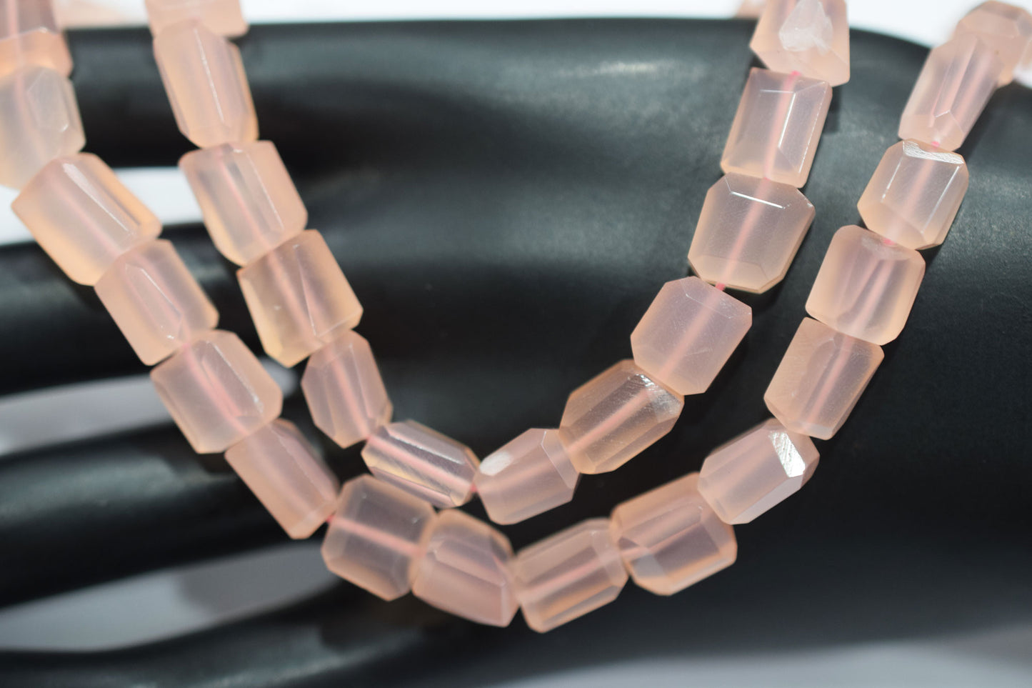 Rose Pink Chalcedony Laser Beads , Sold By Strand , 7x8 - 7.50x11 mm , 16", 32130