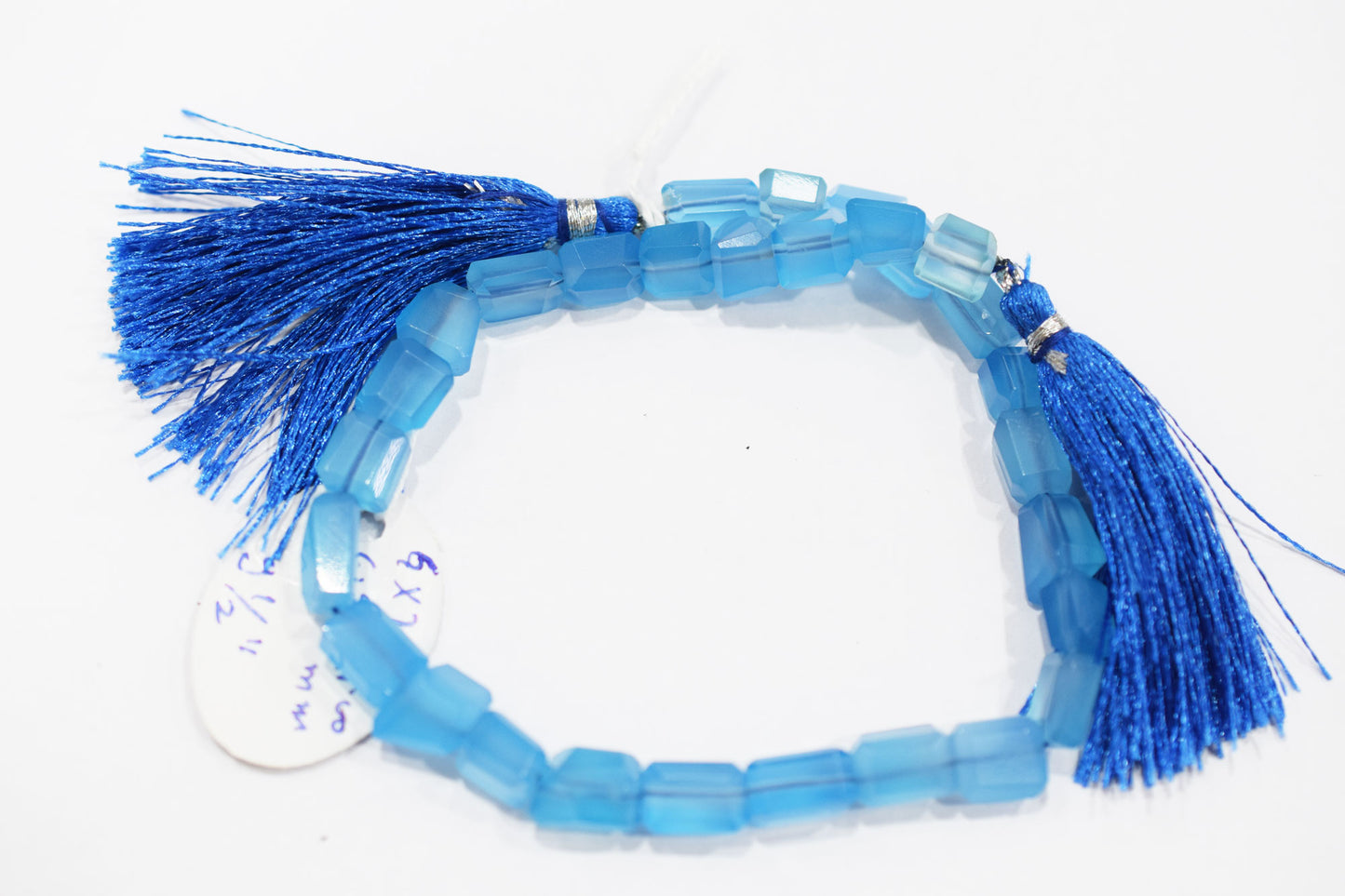 Blue Chalcedony Laser Beads, Sold By Strand , 6x7 - 6.50x11 mm , 16", 32132