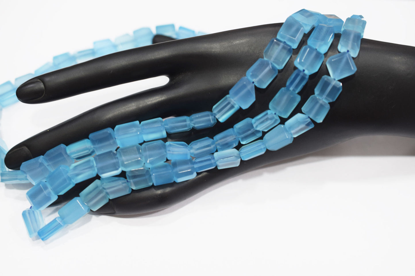 Blue Chalcedony Laser Beads, Sold By Strand , 9x9 - 10x11 mm , 16", 32134
