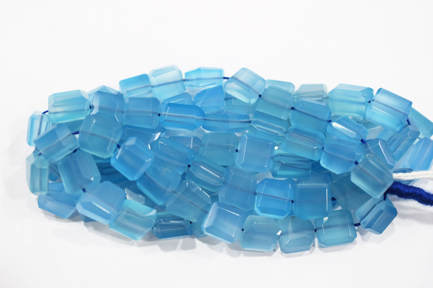Blue Chalcedony Laser Beads, Sold By Strand , 9x9 - 10x11 mm , 16", 32134
