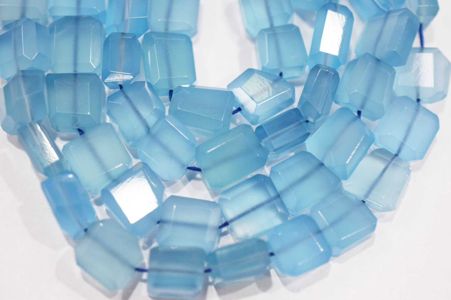 Blue Chalcedony Laser Beads, Sold By Strand , 9x9 - 10x11 mm , 16", 32134