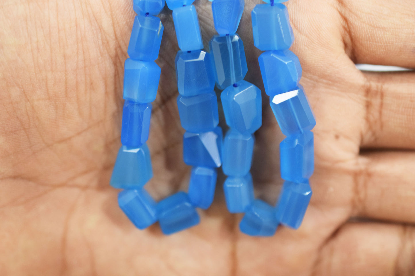 Blue Chalcedony Laser Beads, Sold By Strand , 7x8 - 9x12 mm , 16", 32136