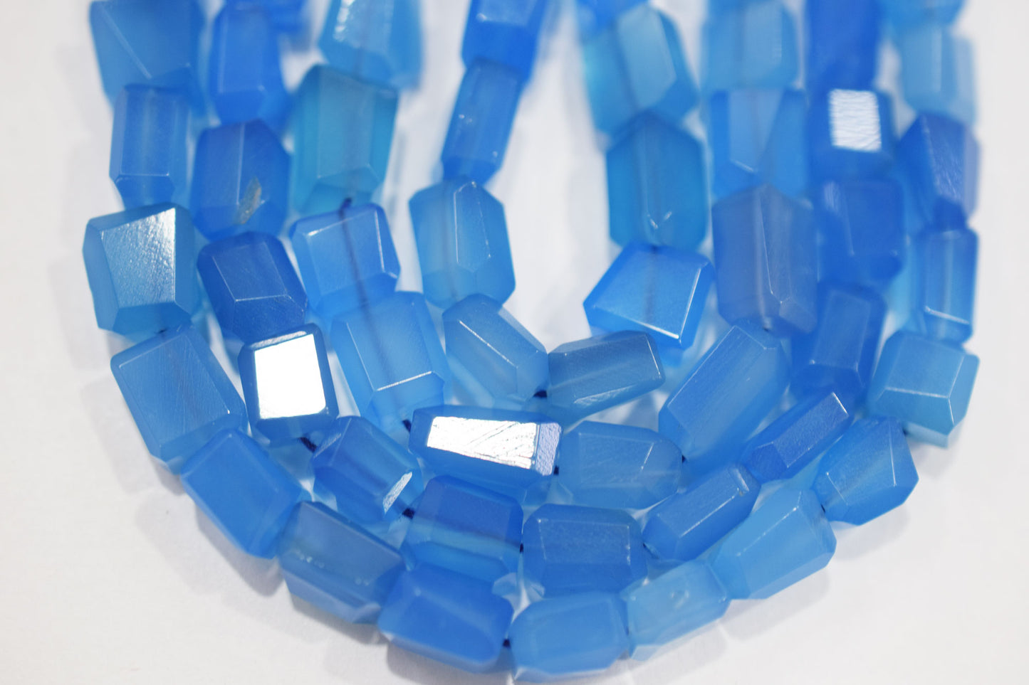 Blue Chalcedony Laser Beads, Sold By Strand , 7x8 - 9x12 mm , 16", 32136