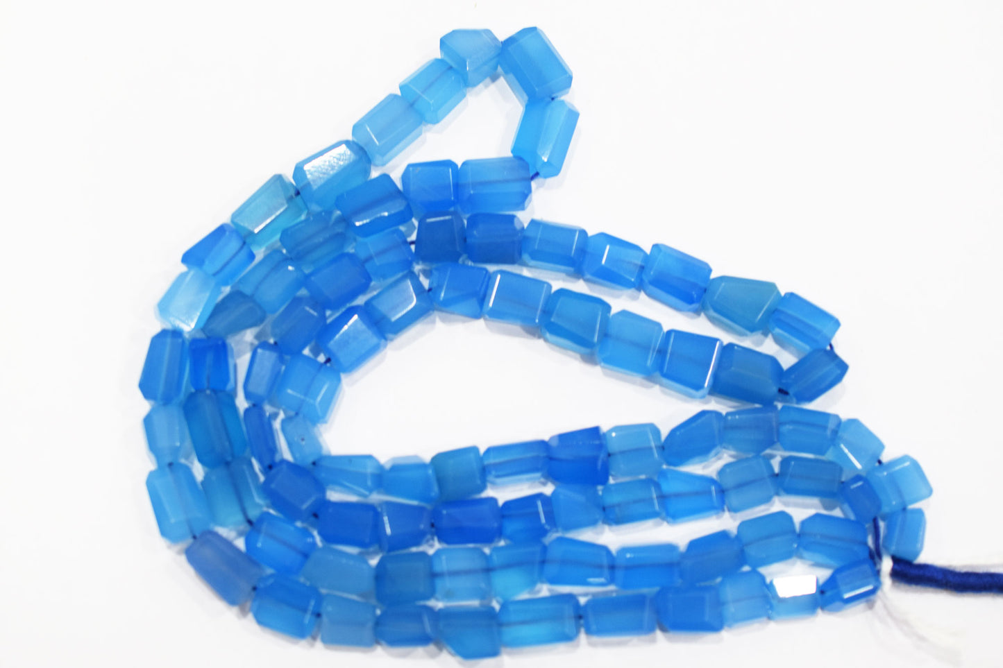 Blue Chalcedony Laser Beads, Sold By Strand , 7x8 - 9x12 mm , 16", 32136