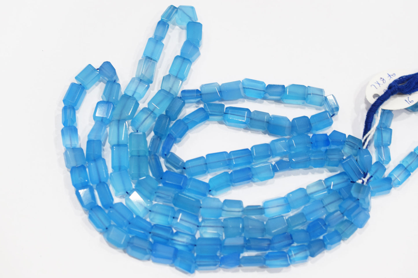 Blue Chalcedony Laser Beads, Sold By Strand , 7x8 - 8x12 mm , 16" , 32138