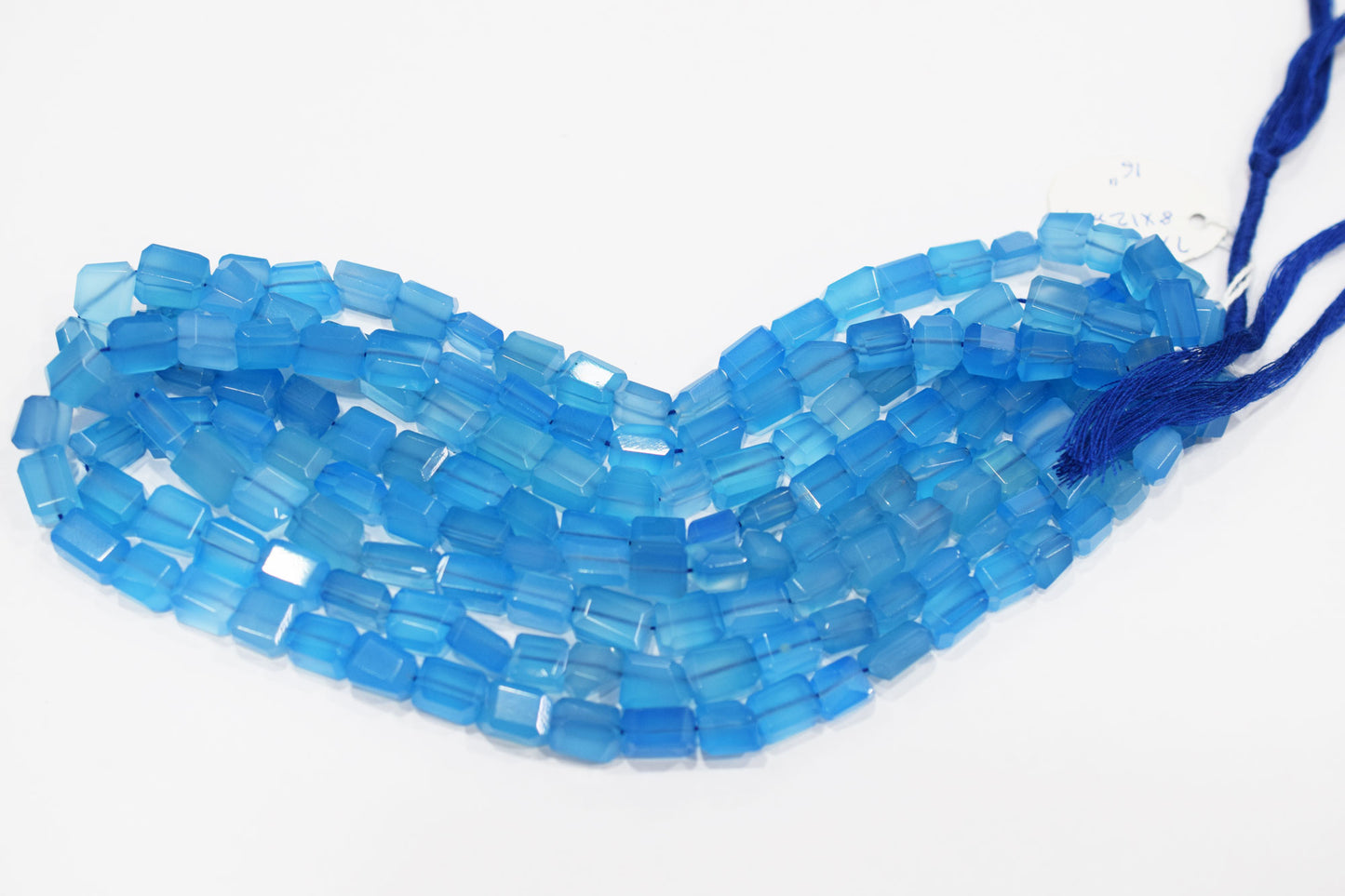 Blue Chalcedony Laser Beads, Sold By Strand , 7x8 - 8x12 mm , 16" , 32138