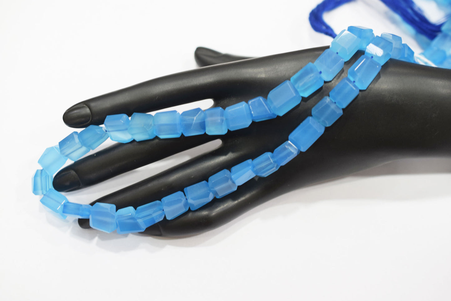 Blue Chalcedony Laser Beads, Sold By Strand , 9x9 - 10x12 mm , 16" , 32139