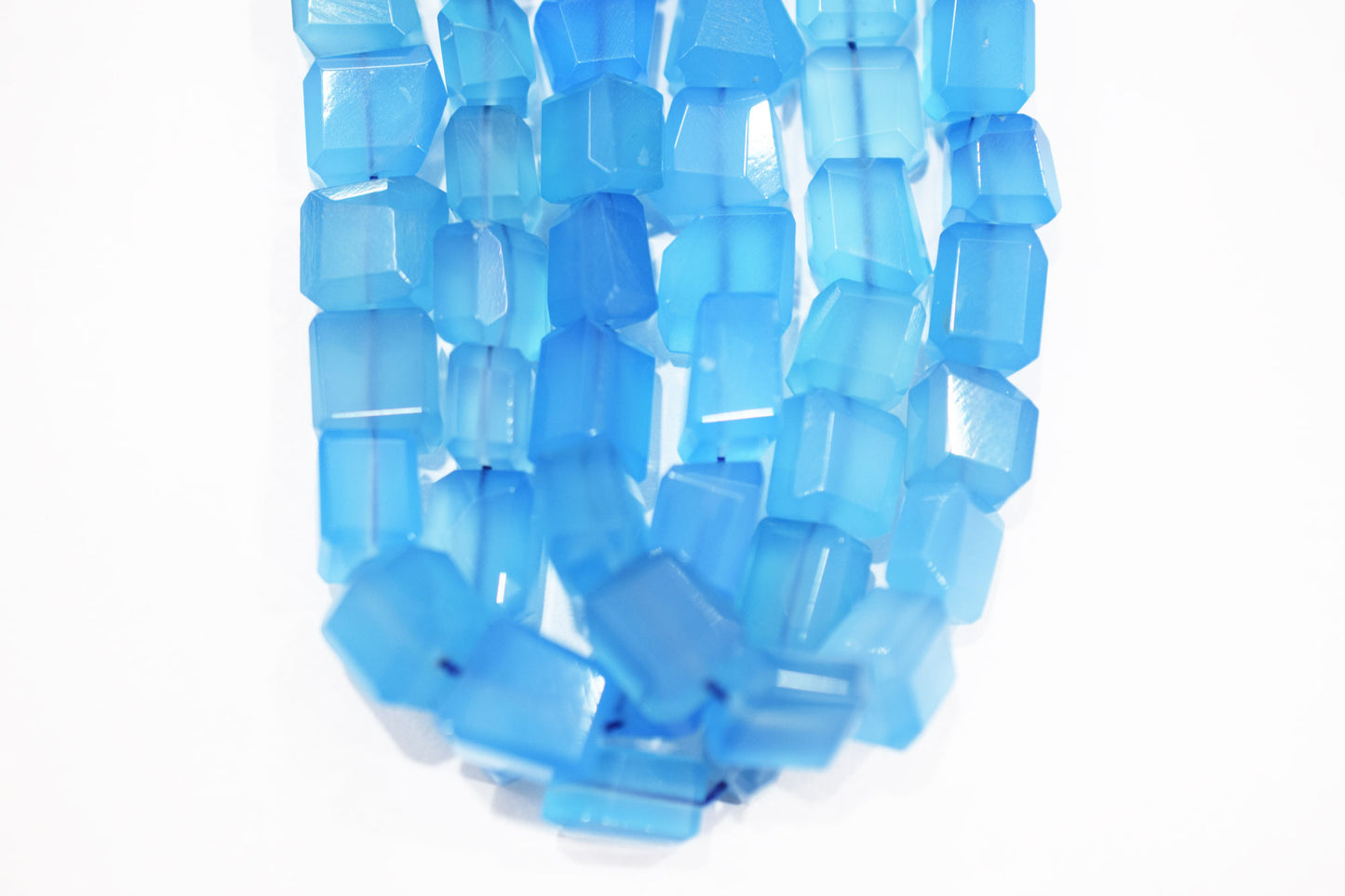 Blue Chalcedony Laser Beads, Sold By Strand , 9x9 - 10x12 mm , 16" , 32139
