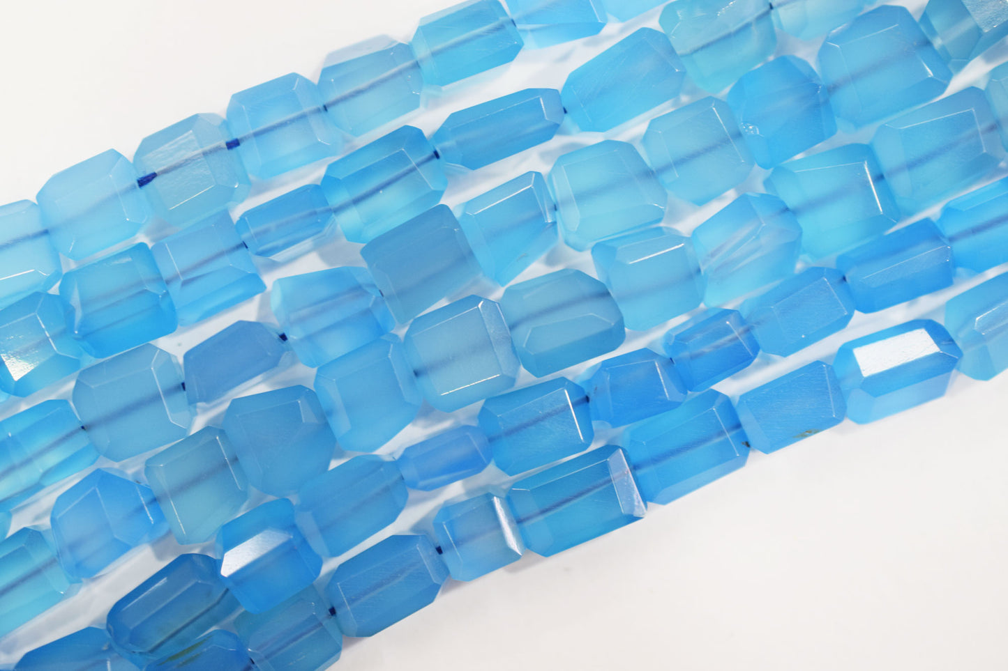 Blue Chalcedony Laser Beads, Sold By Strand , 7x9 - 8x11 mm , 16" , 32141