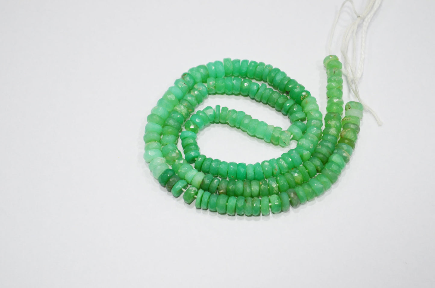 Natural Chrysoprase Heishi Tyre Shape Beads , 17 Inches , 5.50 - 6 mm , 32153