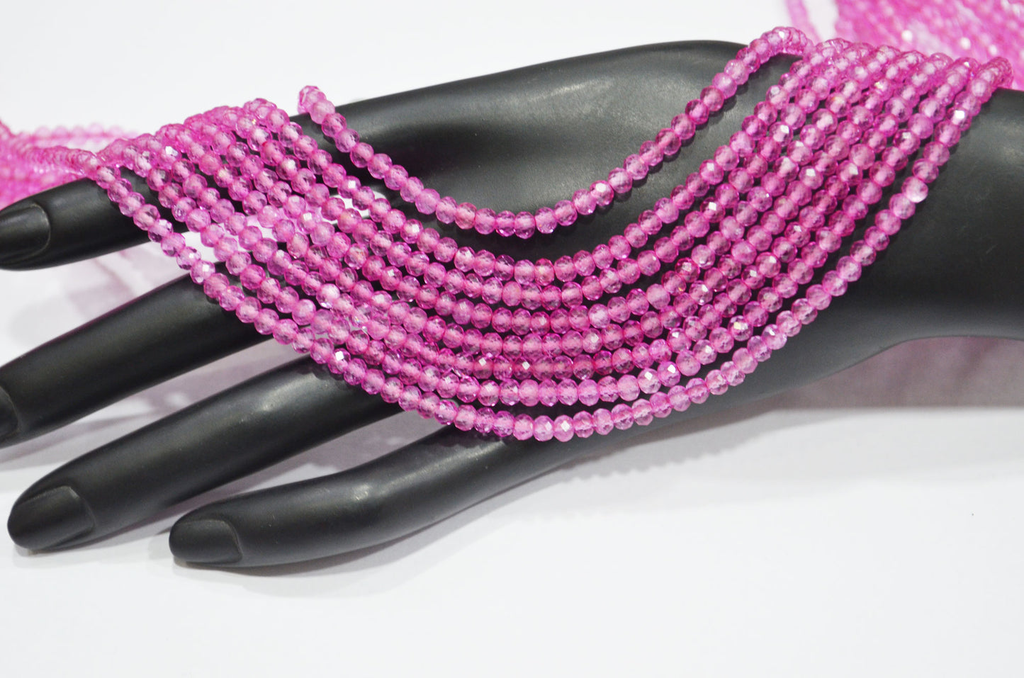 Mystic Pink Topaz Faceted Rondelle Shape Beads , Sold By Strand , 16 Inches , 3.50 - 4 mm , 32154