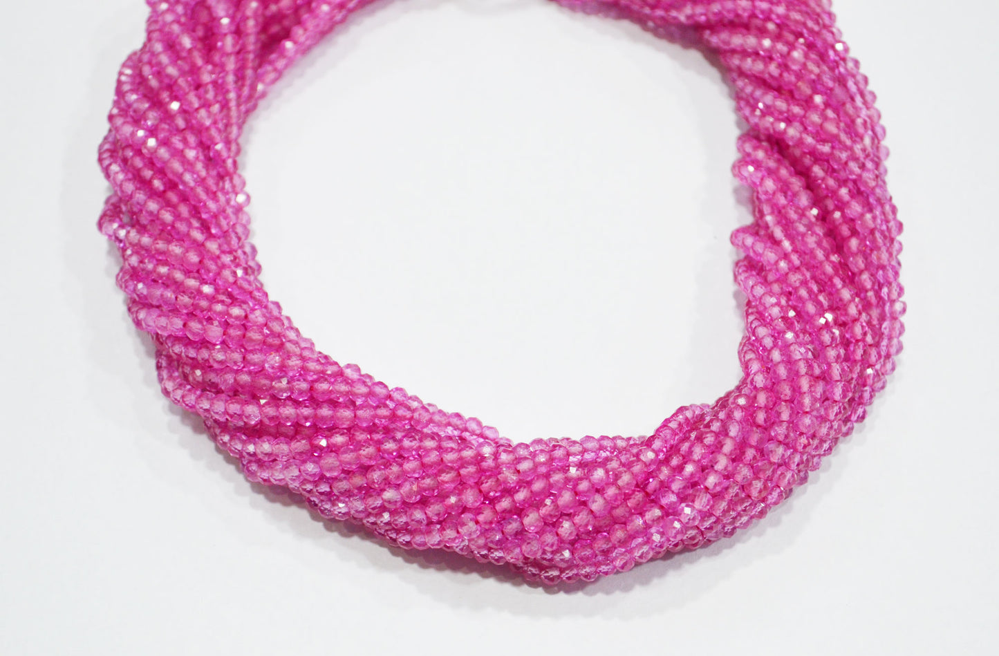 Mystic Pink Topaz Faceted Rondelle Shape Beads , Sold By Strand , 16 Inches , 3.50 - 4 mm , 32154