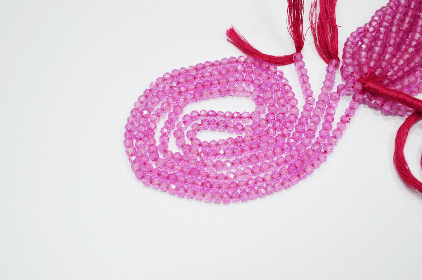 Mystic Pink Topaz Faceted Rondelle Shape Beads , Sold By Strand , 16 Inches , 3.50 - 4 mm , 32154