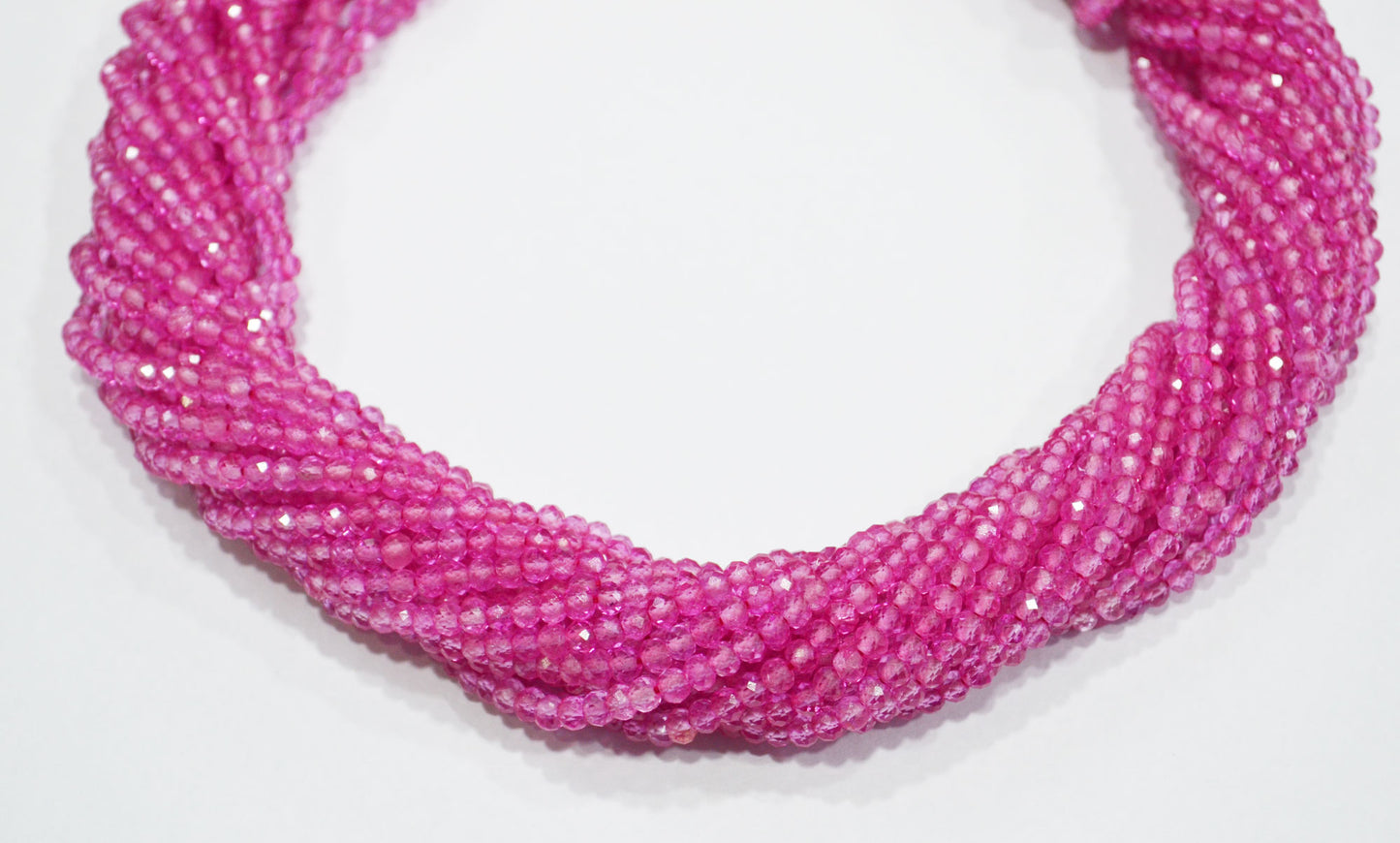 Mystic Pink Topaz Rondelle Shape Beads , Mystic Pink Topaz Faceted Rondelle Shape Beads , Sold By Strand , 18 Inches , 3.50 - 4 mm , 32155