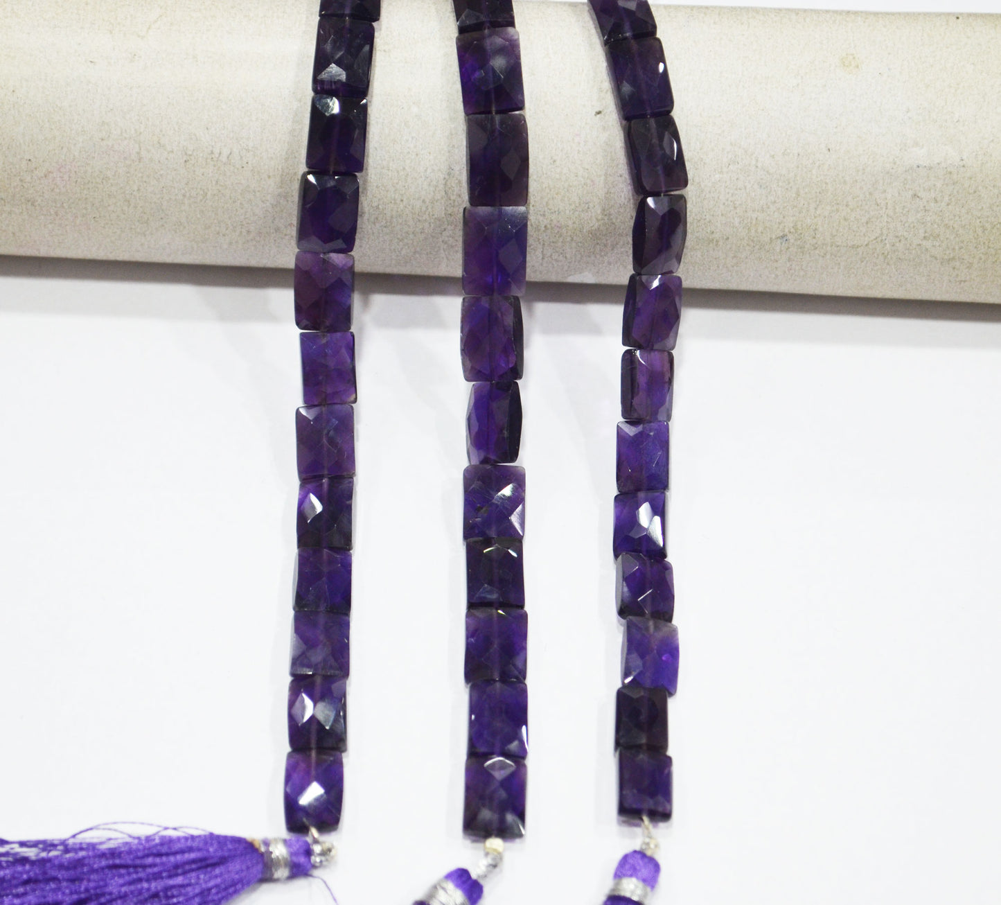 Natural Amethyst Faceted Chicklet Shape Beads , Sold By Strand , 7 Inches , 7.50x10 - 9x12 mm , 32157