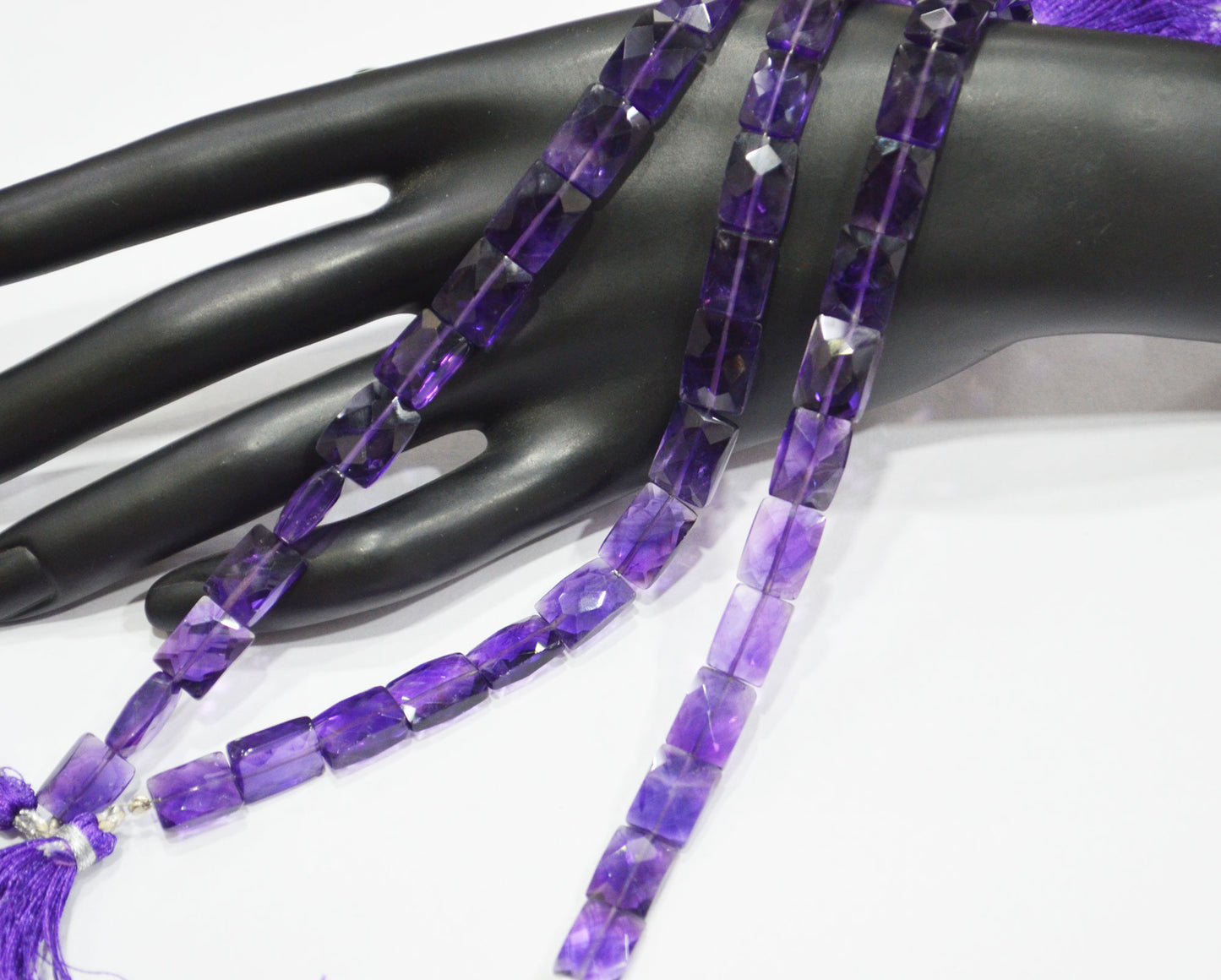 Natural Amethyst Faceted Chicklet Shape Beads , Sold By Strand , 7 Inches , 7.50x10 - 9x12 mm , 32159