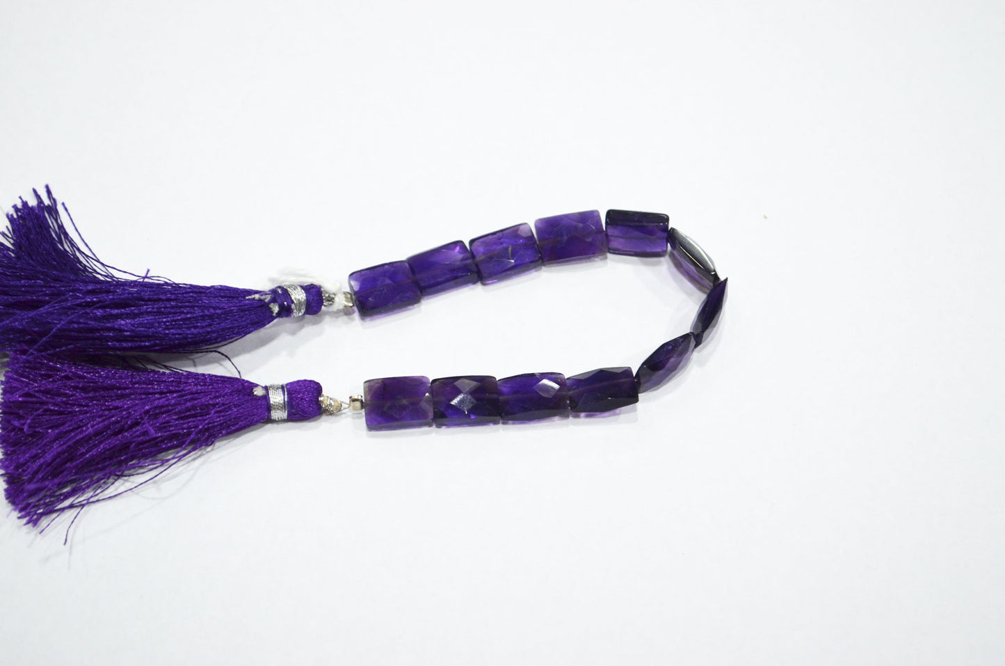 Natural Amethyst Faceted Chicklet Shape Beads , 5 Inches , 7.50x10 mm , 32161