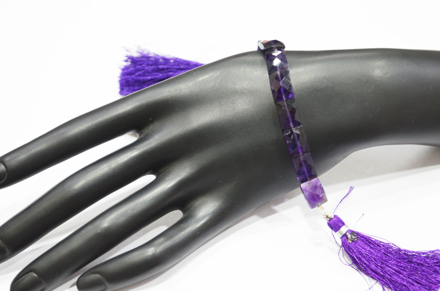 Natural Amethyst Faceted Chicklet Shape Beads , 5 Inches , 7.50x10 mm , 32161