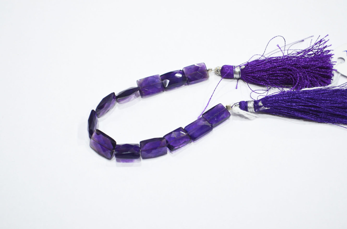 Natural Amethyst Faceted Chicklet Shape Beads , 5 Inches , 7.50x10 mm , 32161