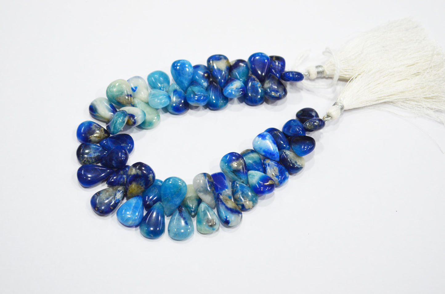 Natural Afghanite Pear Shape Beads , 8 Inches , 9x12 - 11x16 mm , 32169