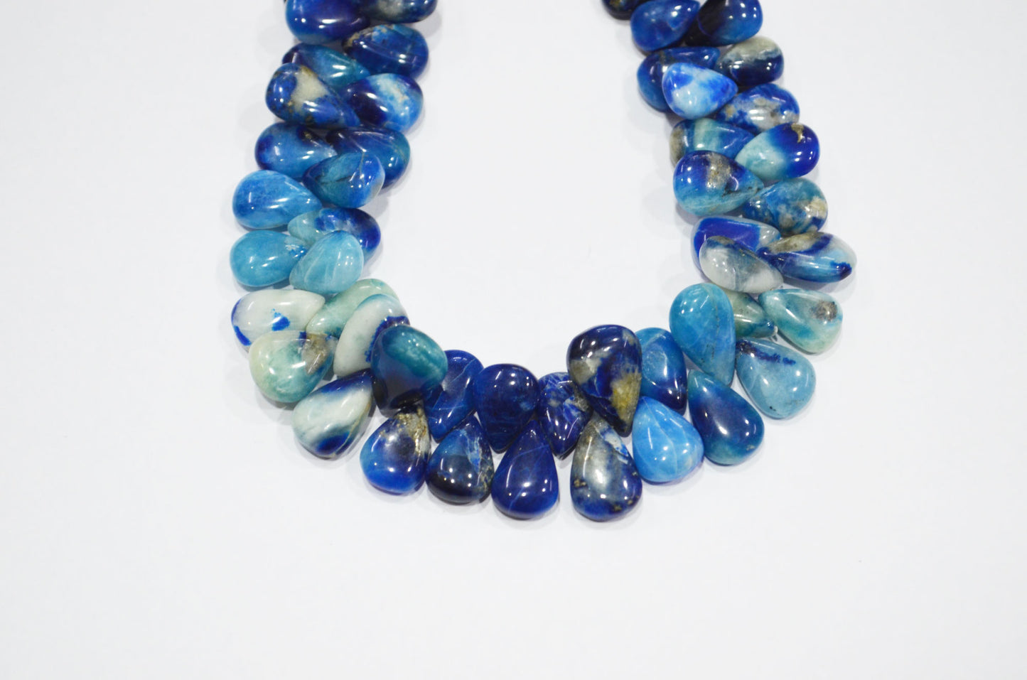 Natural Afghanite Pear Shape Beads , 8 Inches , 9x12 - 11x16 mm , 32169