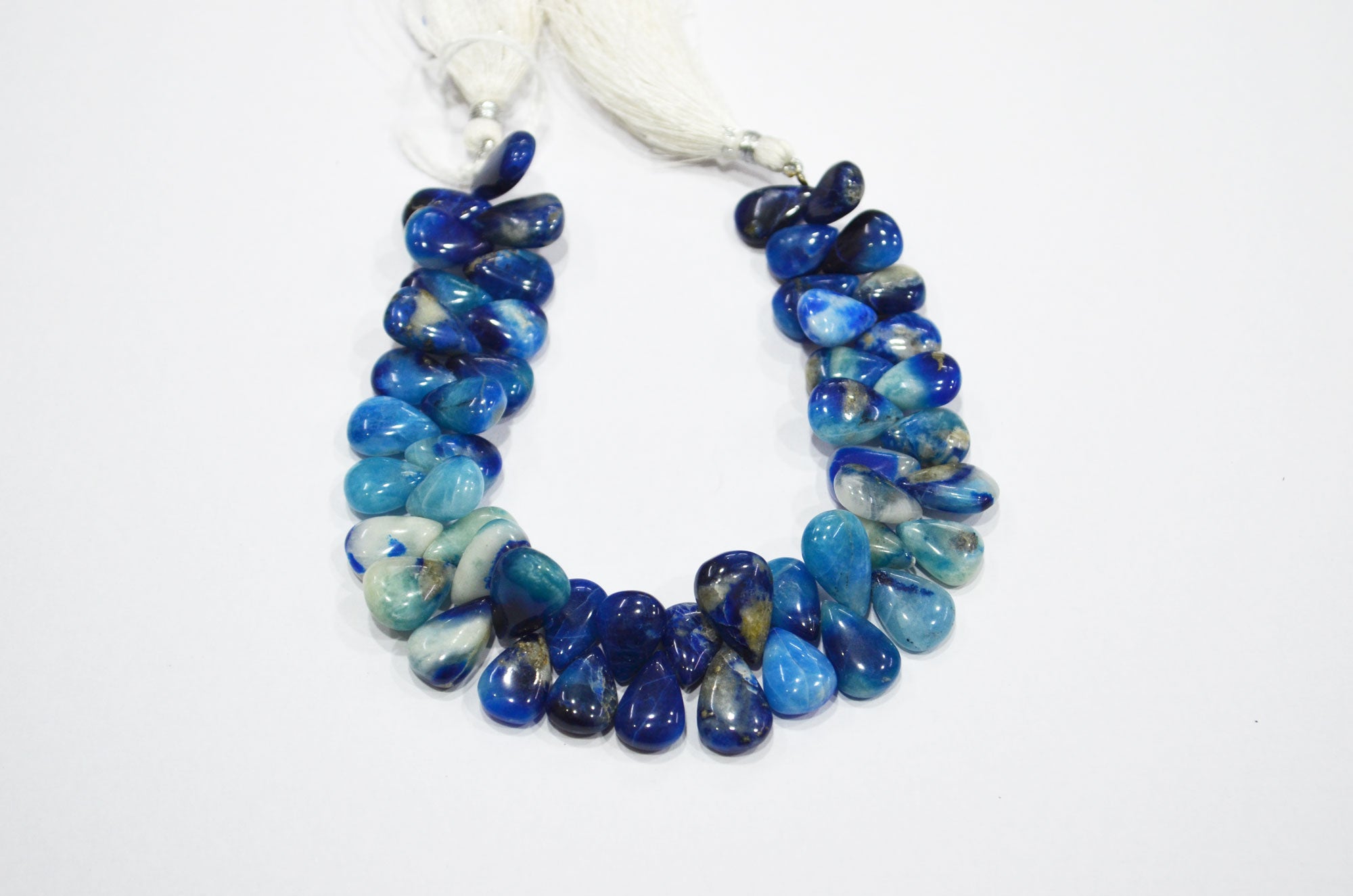 Natural Afghanite Pear Shape Beads , 8 Inches , 9x12 - 11x16 mm , 32169