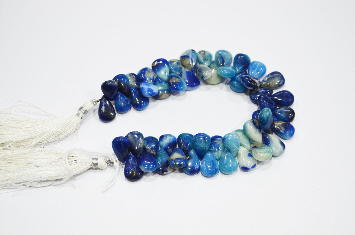 Natural Afghanite Pear Shape Beads , 8 Inches , 9x12 - 11x16 mm , 32169