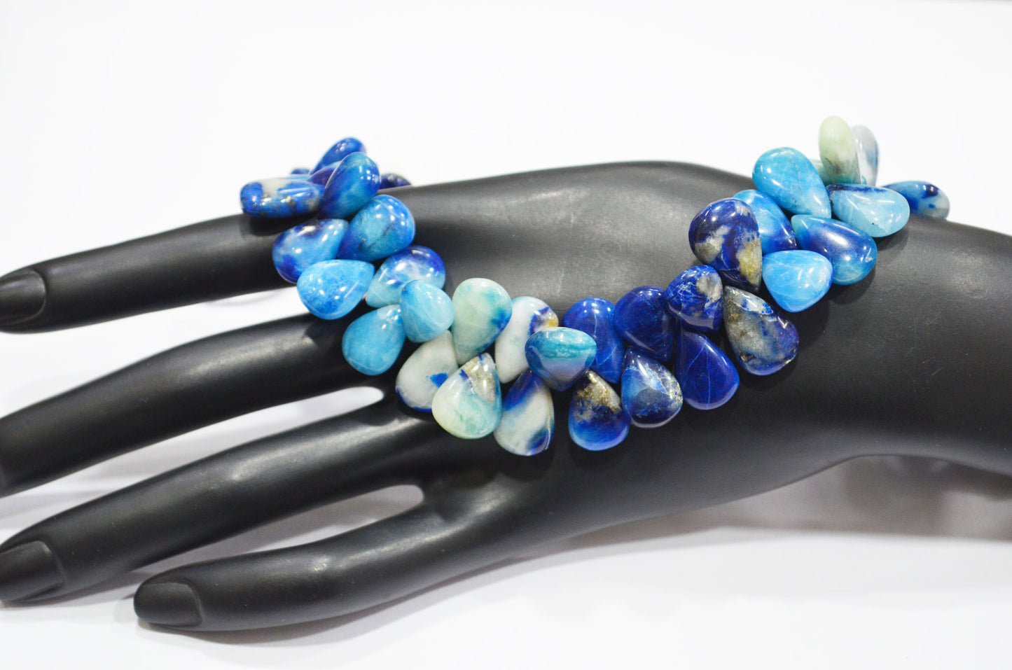 Natural Afghanite Pear Shape Beads , 8 Inches , 9x12 - 11x16 mm , 32169