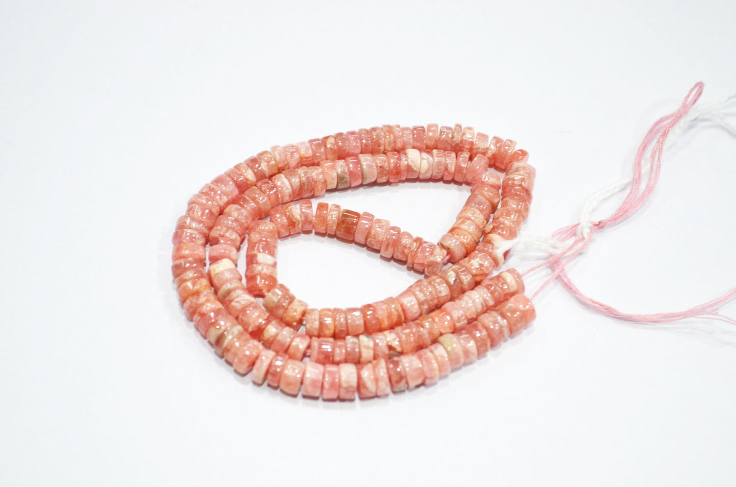 Natural Rhodocrosite Heishi Tyre Shape Beads , 16 Inches , 5.50 - 6.25 mm , 32189