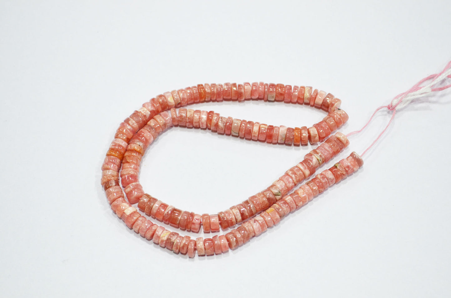 Natural Rhodocrosite Heishi Tyre Shape Beads , 16 Inches , 6.25 - 6.75 mm , 32191