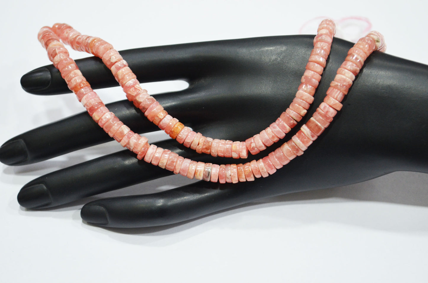 Natural Rhodocrosite Heishi Tyre Shape Beads , 16 Inches , 6.25 - 6.75 mm , 32191