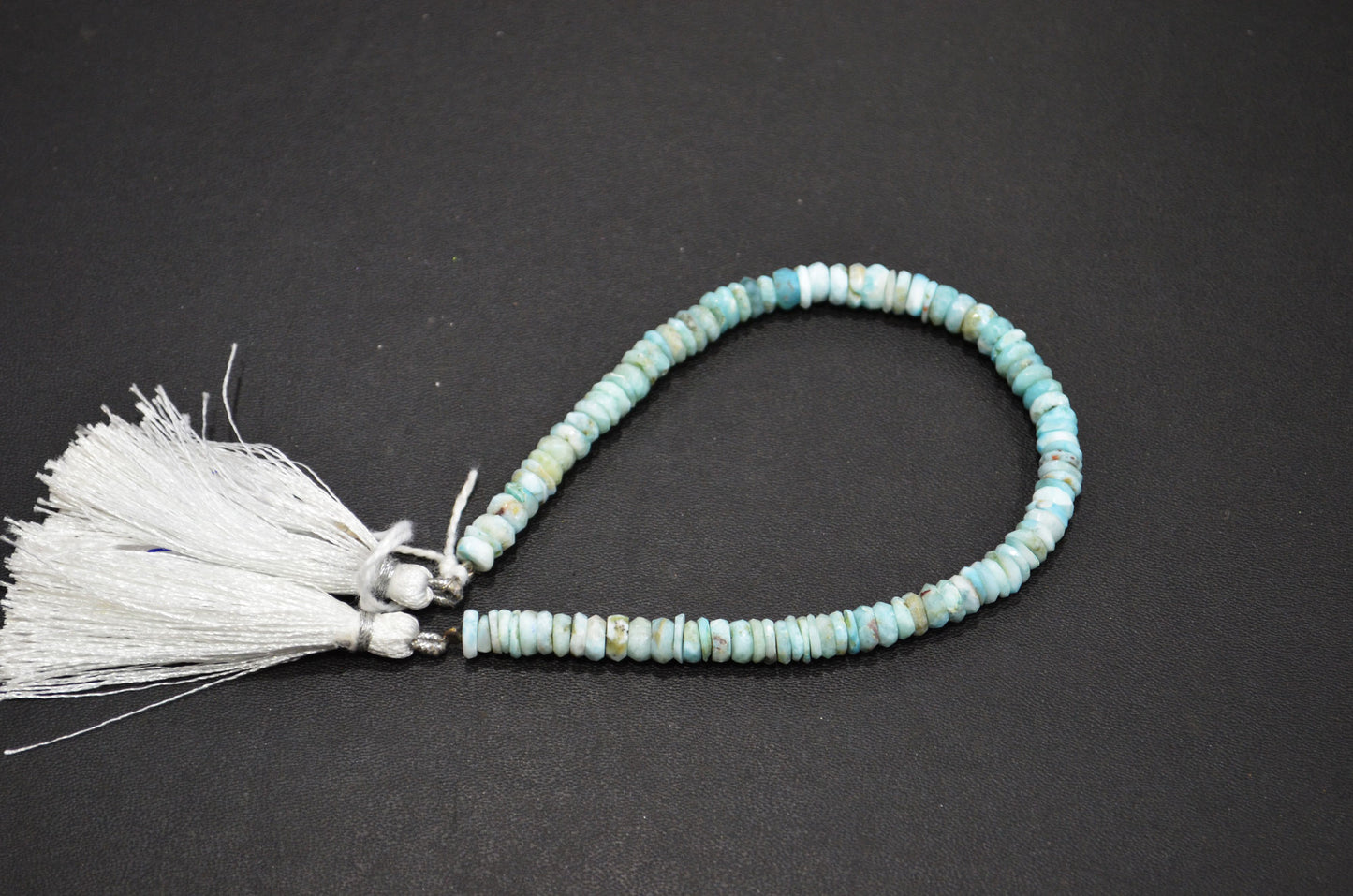 Natural Larimar Heishi Tyre Shape Beads , 8 Inches , 6 mm , 32201