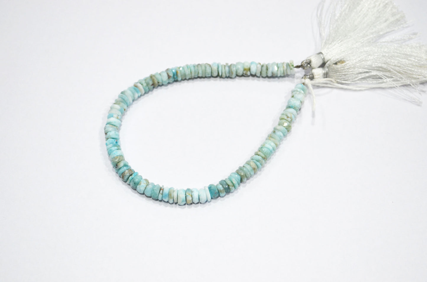 Natural Larimar Heishi Tyre Shape Beads , 8 Inches , 6 mm , 32201