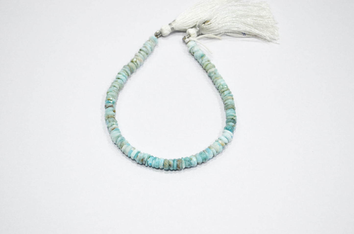 Natural Larimar Heishi Tyre Shape Beads , 8 Inches , 6 mm , 32201
