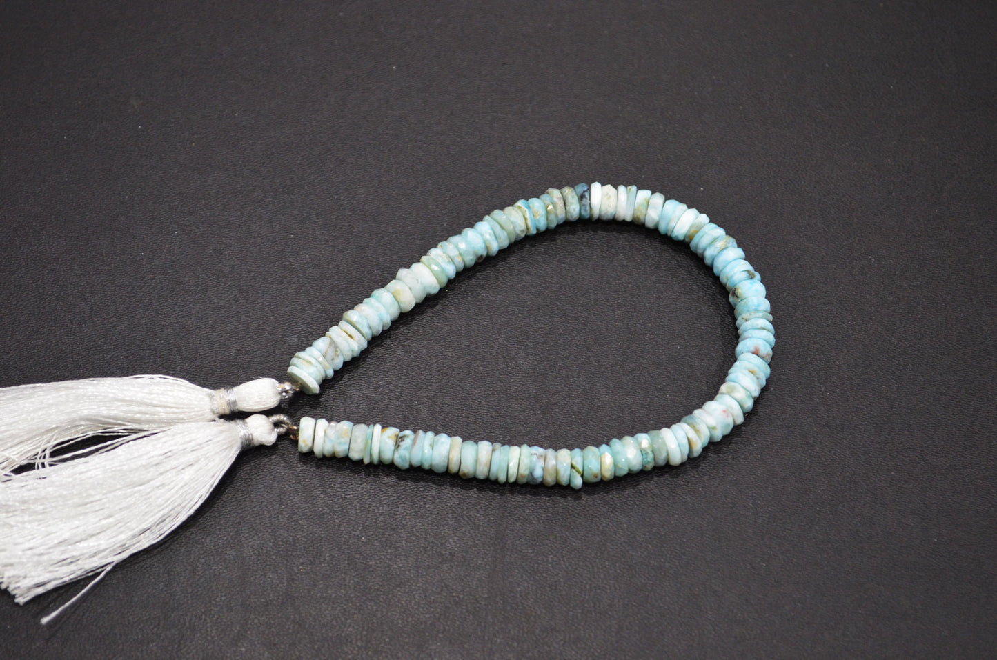 Natural Larimar Heishi Tyre Shape Beads , 8 Inches , 6.50 mm , 32203