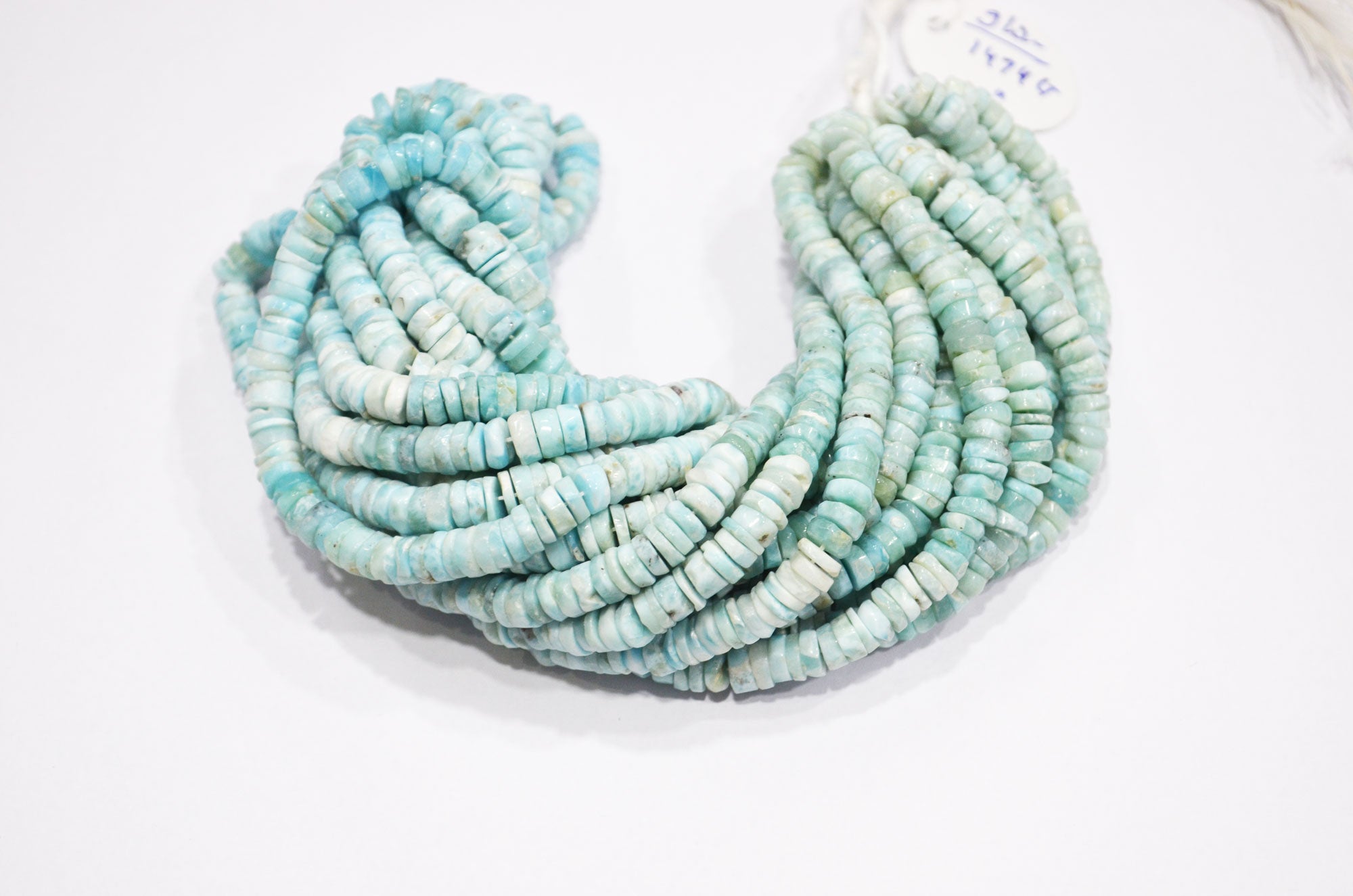 Natural Larimar Heishi Tyre Shape Beads , Sold By Strand , 16 Inches , 6.50 mm , 32207