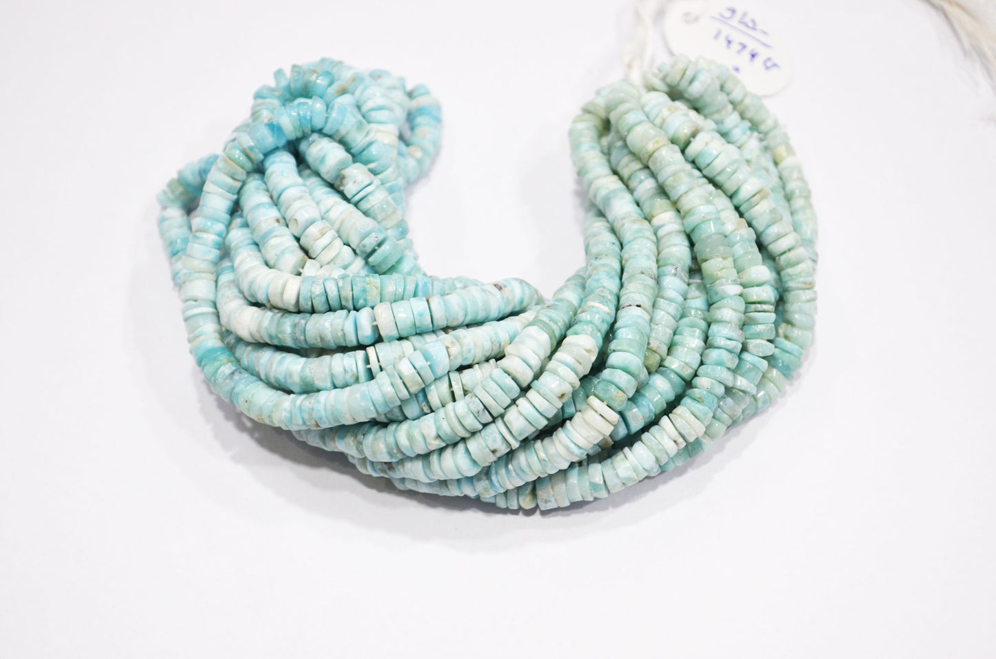 Natural Larimar Heishi Tyre Shape Beads , Sold By Strand , 16 Inches , 6.50 mm , 32207