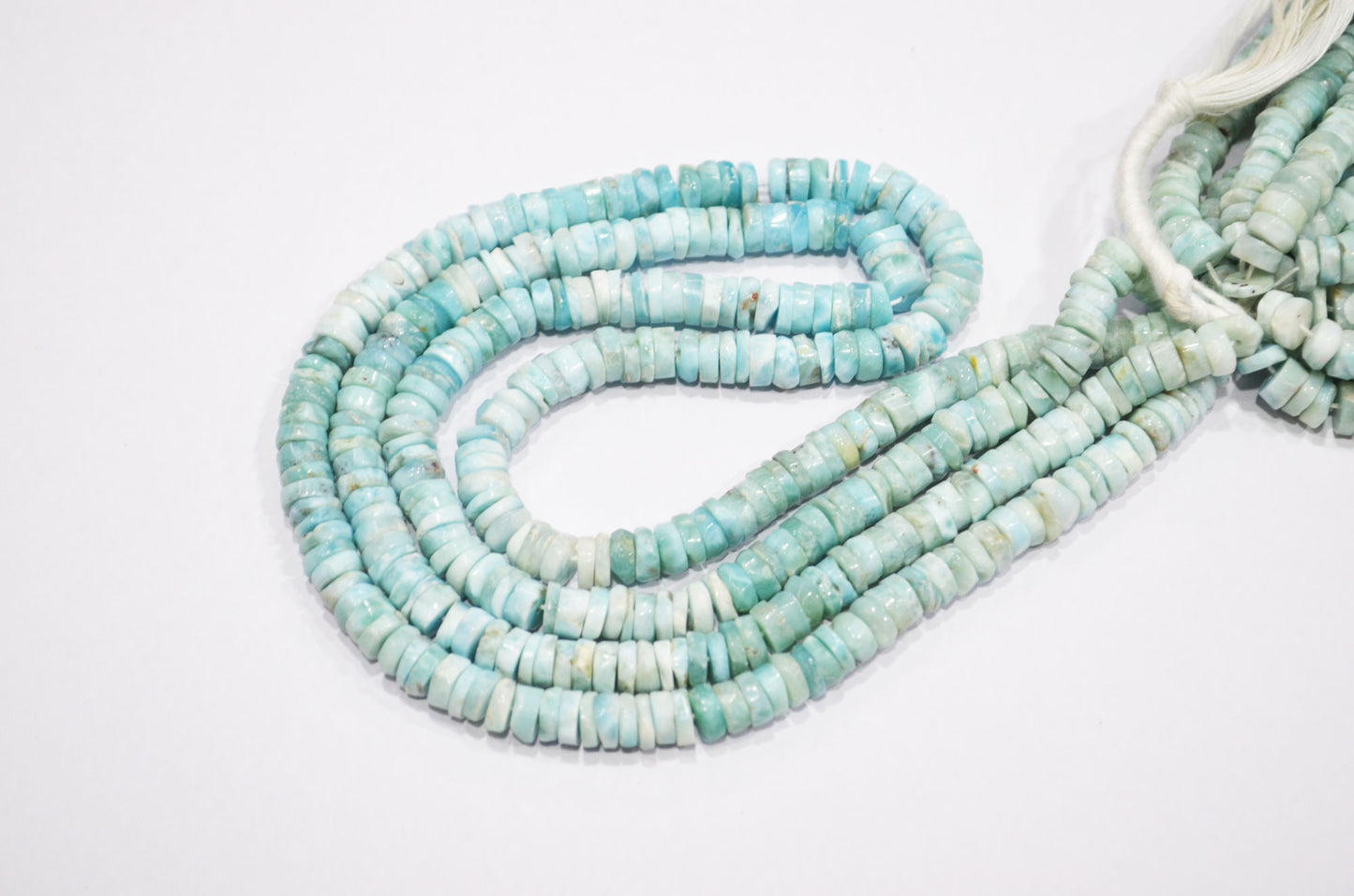 Natural Larimar Heishi Tyre Shape Beads , Sold By Strand , 16 Inches , 6.50 mm , 32207