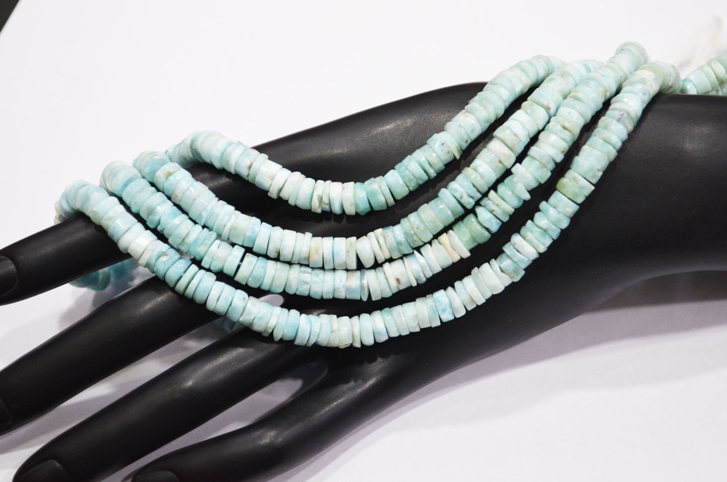 Natural Larimar Heishi Tyre Shape Beads , Sold By Strand , 16 Inches , 6.50 mm , 32207