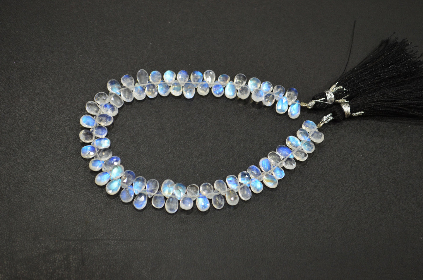 Natural Rainbow Moonstone Pear Shape Beads , Sold By Strand , 8 Inches , 4.50x7 - 4.50x8 mm , 32211