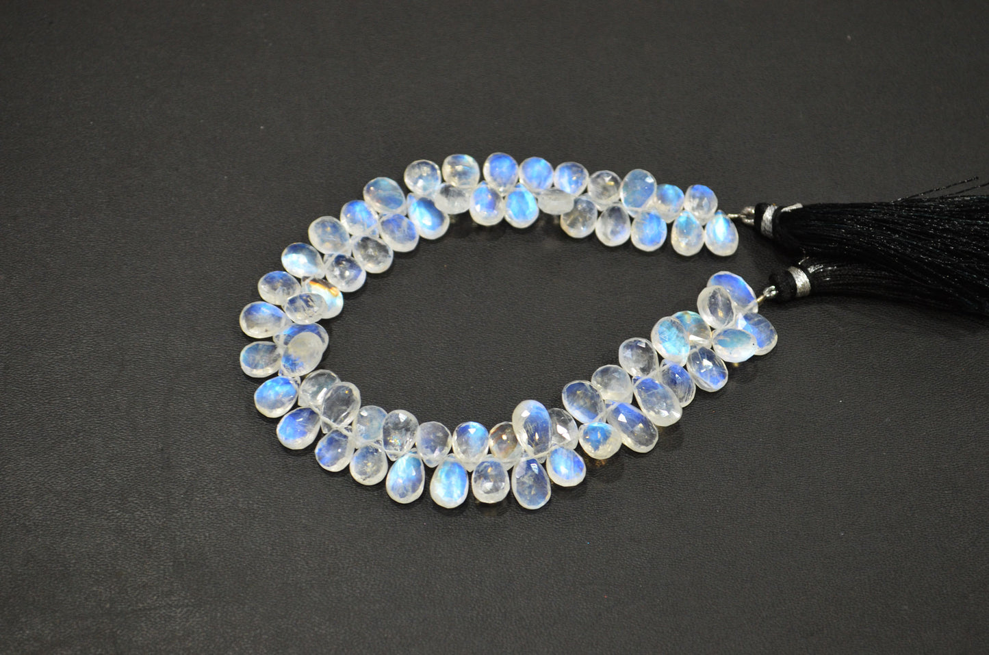 Natural Rainbow Moonstone Pear Shape Beads , Sold By Strand , 8 Inches , 6x8 - 6.50x10 mm , 32213